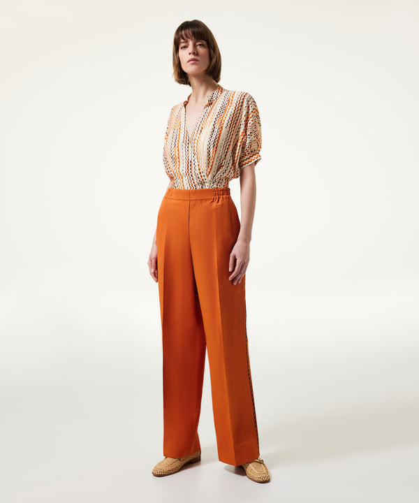 Machka Linen Blend Trousers Orange