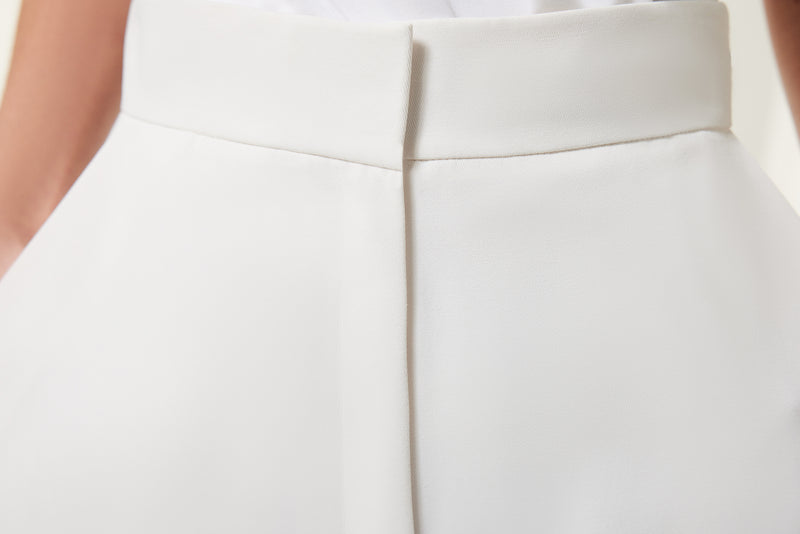 Machka Straight Fit Gabardine Trousers White