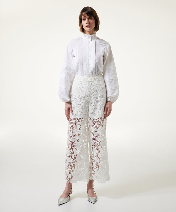 Machka Straight Fit Scallop Trousers White