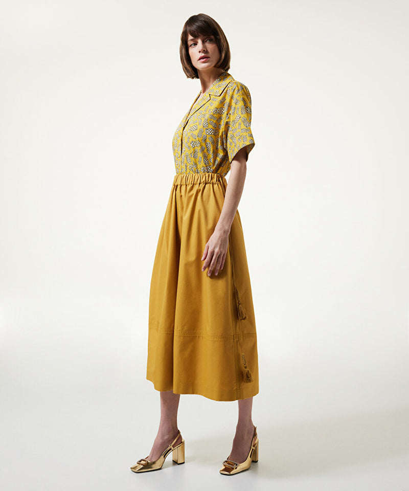 Machka Poplin Bell Skirt Mustard