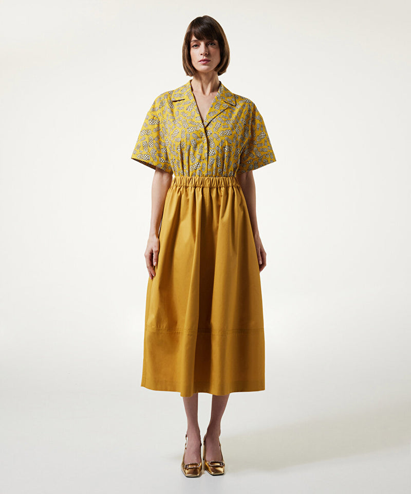 Machka Poplin Bell Skirt Mustard