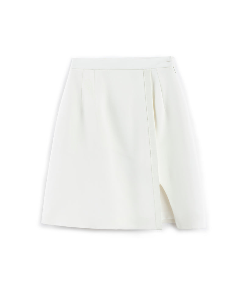 Machka Slit Crepe Skirt Off White