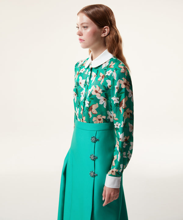 Machka Skirt With Ornamental Buttons Green