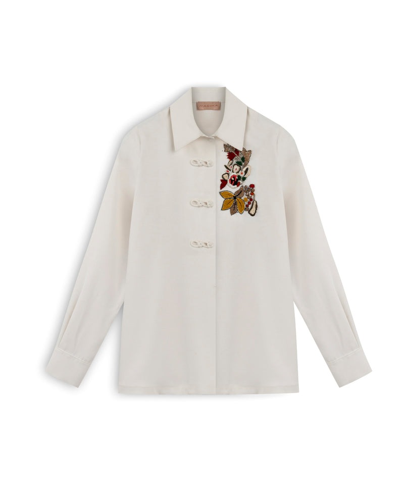 Machka Embroidered Shirt Jacket White