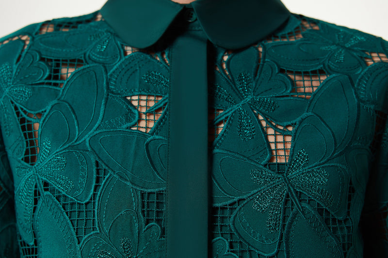 Machka Embroidered Shirt Dark Green