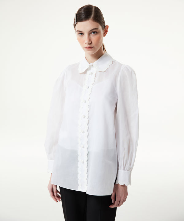 Machka Grosgrain Striped Shirt White