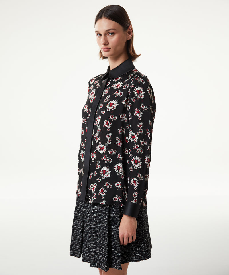 Machka Flower Pattern Shirt Black