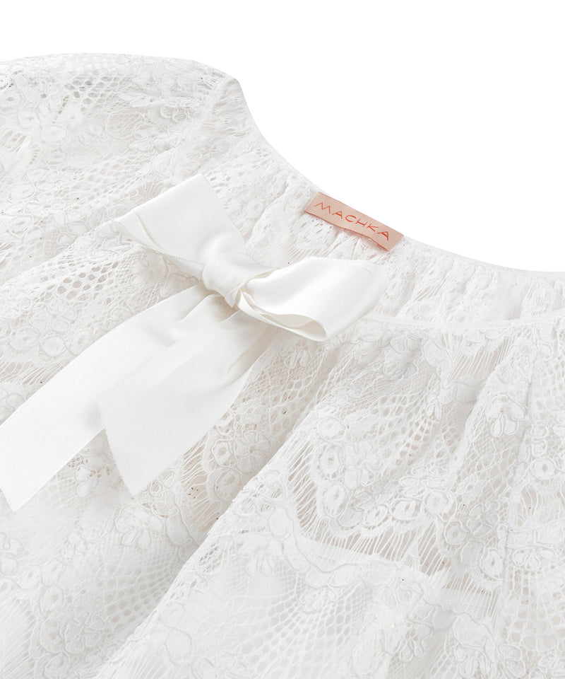 Machka Bow Lace Blouse Off White