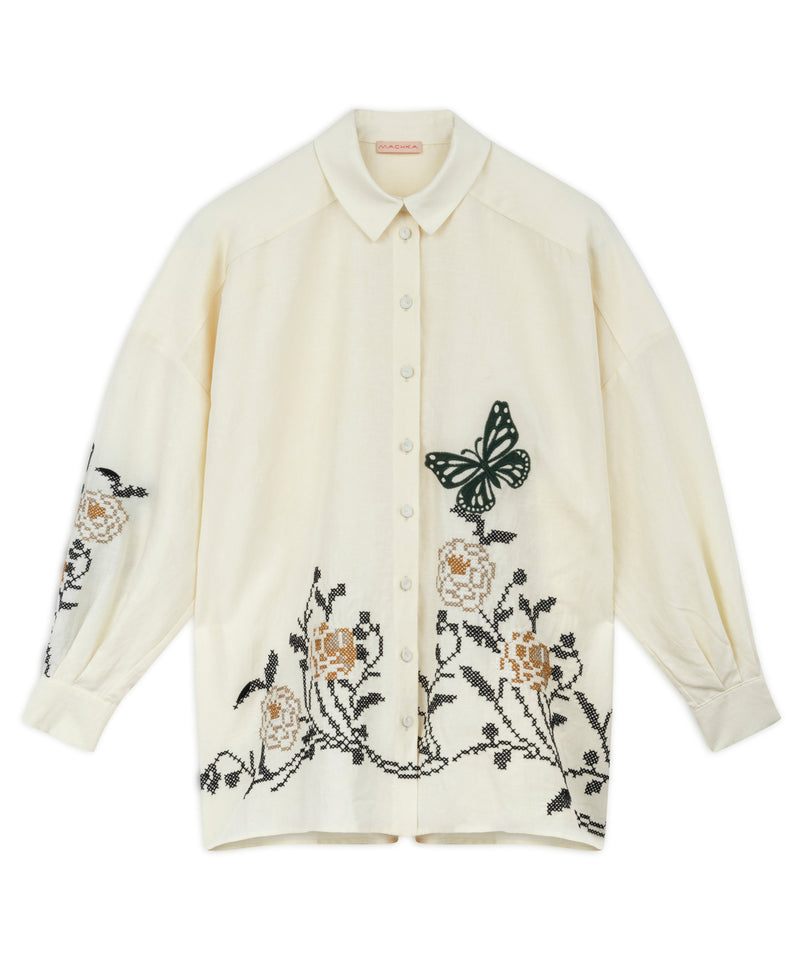 Machka Embroidered Oversize Shirt Oil