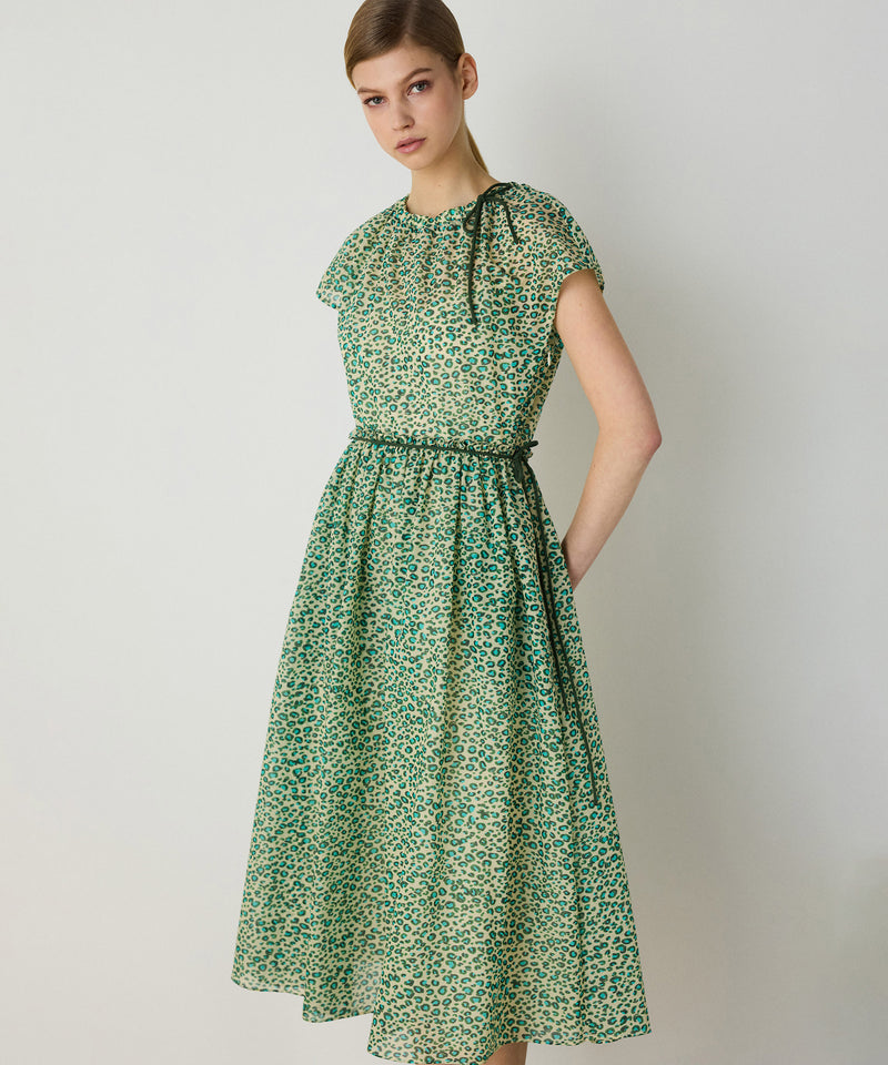 Machka Leopard Print Dress Green