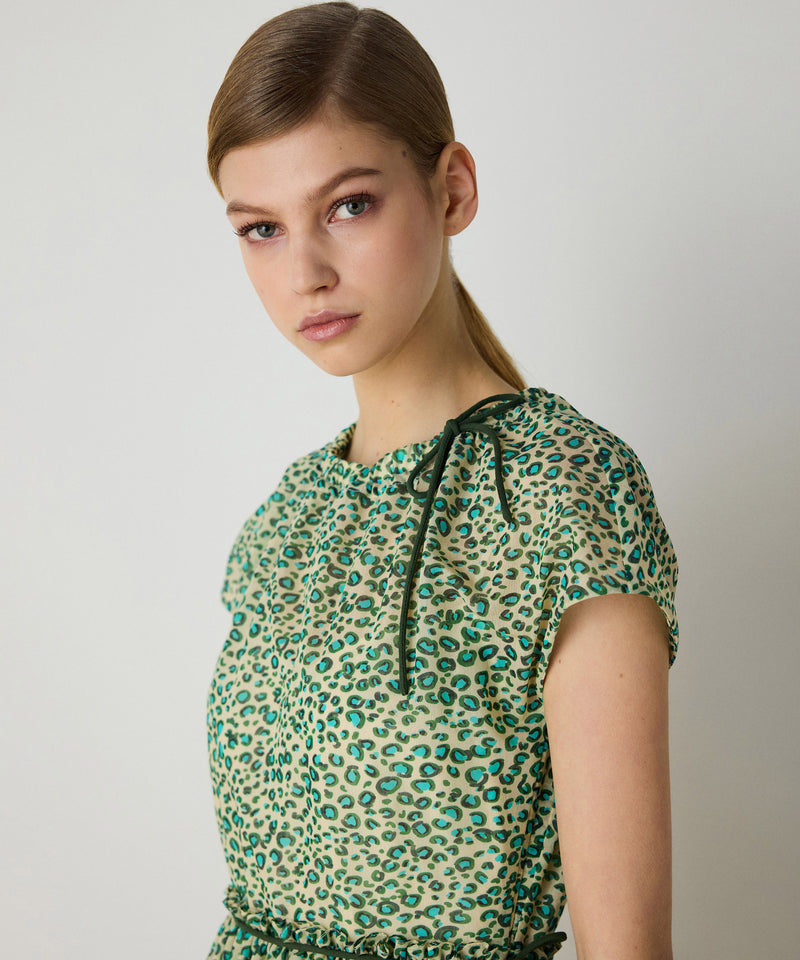 Machka Leopard Print Dress Green