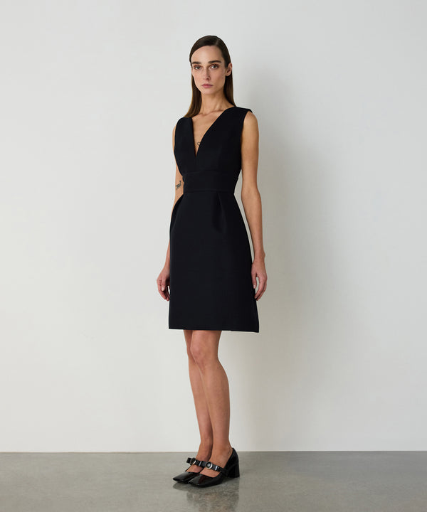 Machka Deep V-Neck Dress Black