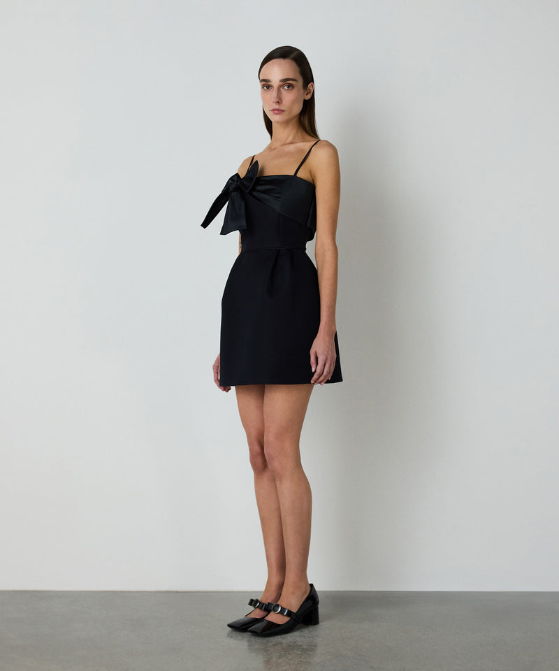 Machka Satin Bow Garnish Dress Black