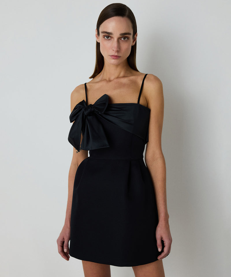 Machka Satin Bow Garnish Dress Black