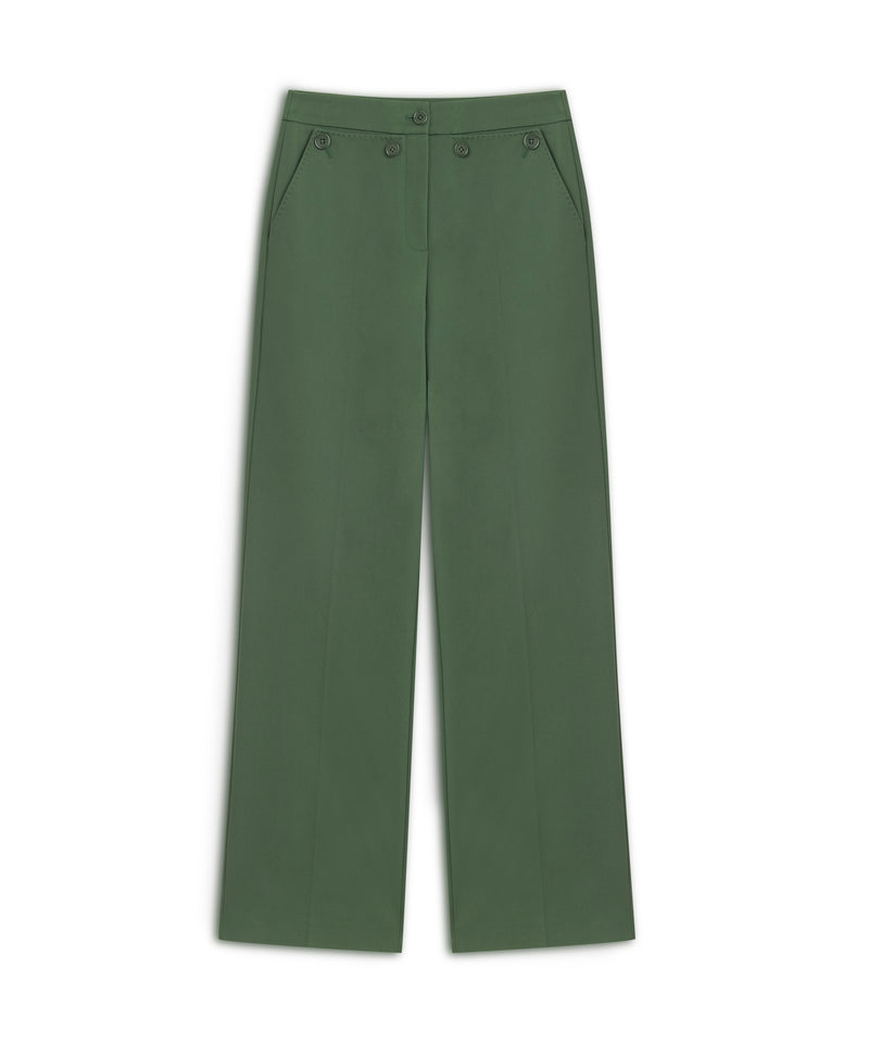 Machka Buttoned Straight Fit Trousers Green