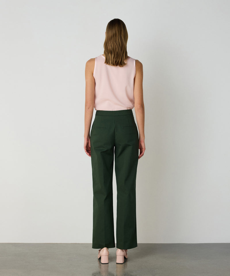 Machka Buttoned Straight Fit Trousers Green