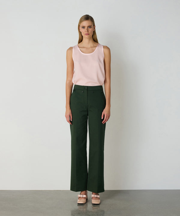 Machka Buttoned Straight Fit Trousers Green