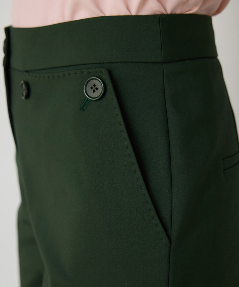 Machka Buttoned Straight Fit Trousers Green