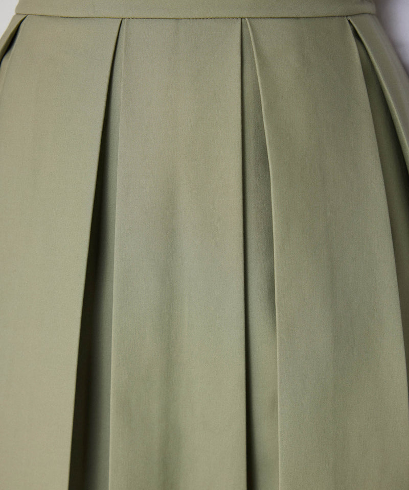 Machka Pleated Gabardine Skirt Green