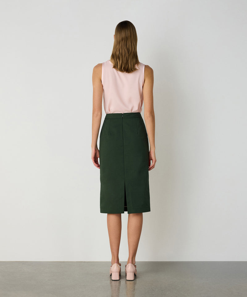 Machka Darted Pencil Skirt Green