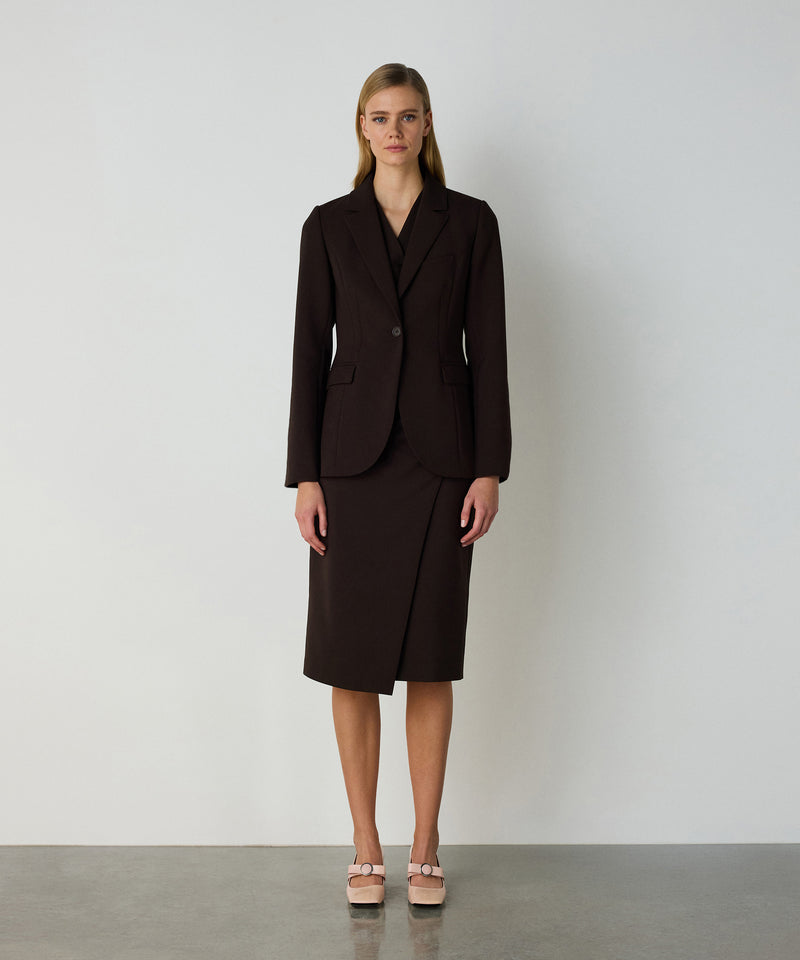 Machka Wool Blend Blazer Brown