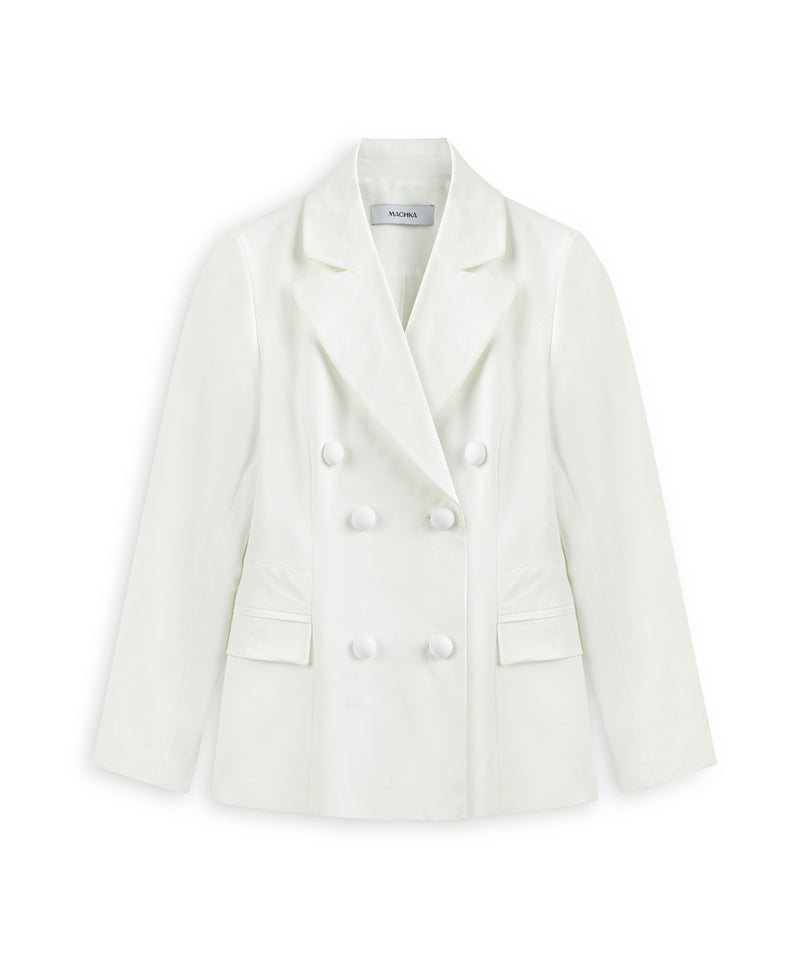 Machka Double Breasted Blazer White