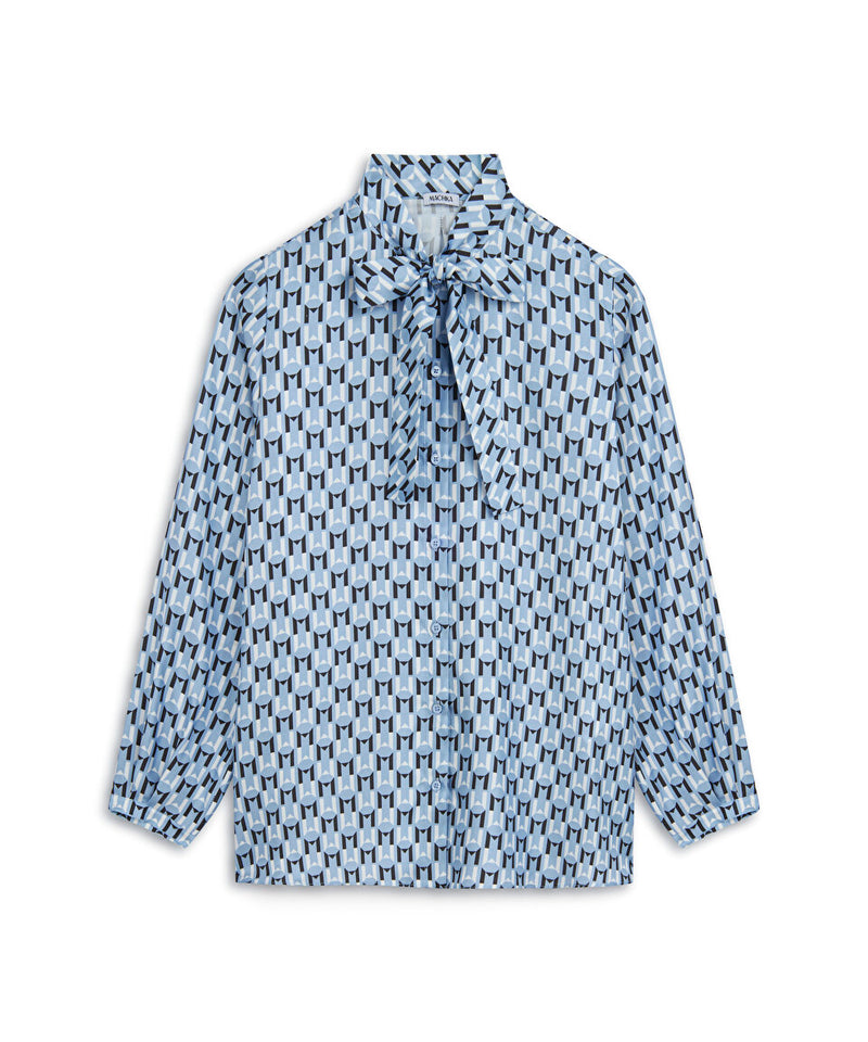 Machka Patterned Silk Shirt Blue