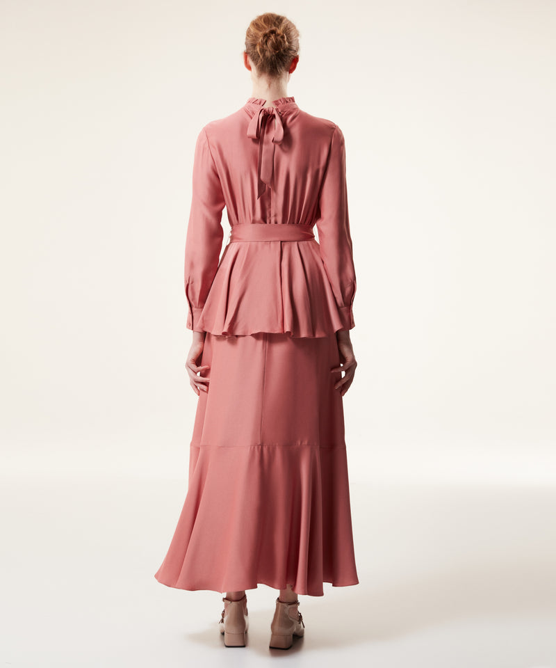 Machka Belted Maxi Dress With Brooch-Embellished Powder