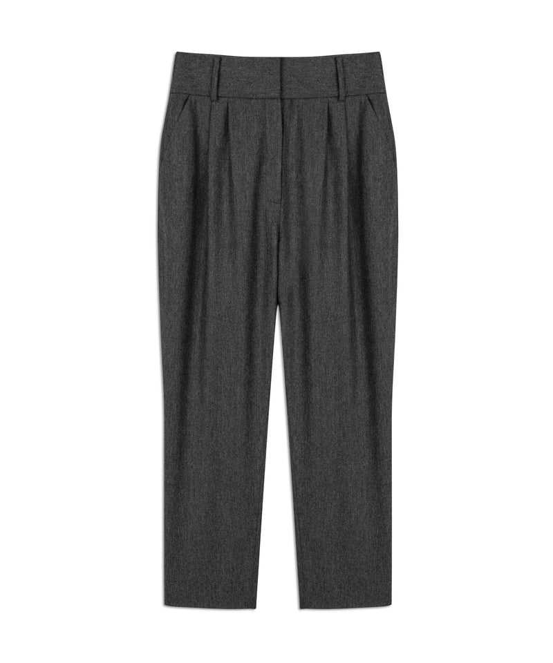 Machka Wool Blend Cigarette Fit Trousers Grey