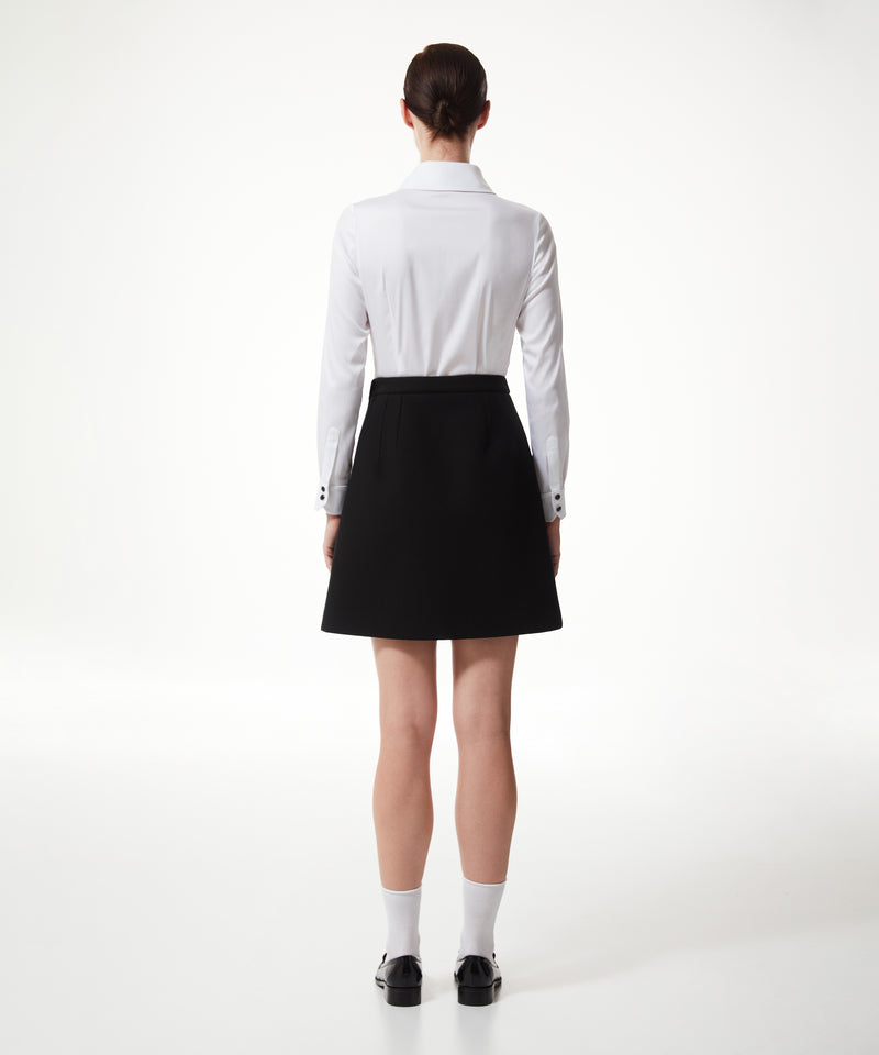 Machka Skirt With Ornamental Buttons Black