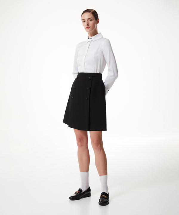 Machka Skirt With Ornamental Buttons Black