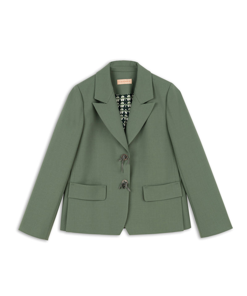 Machka Mono Collar Blazer With Bow Accessory Light Green