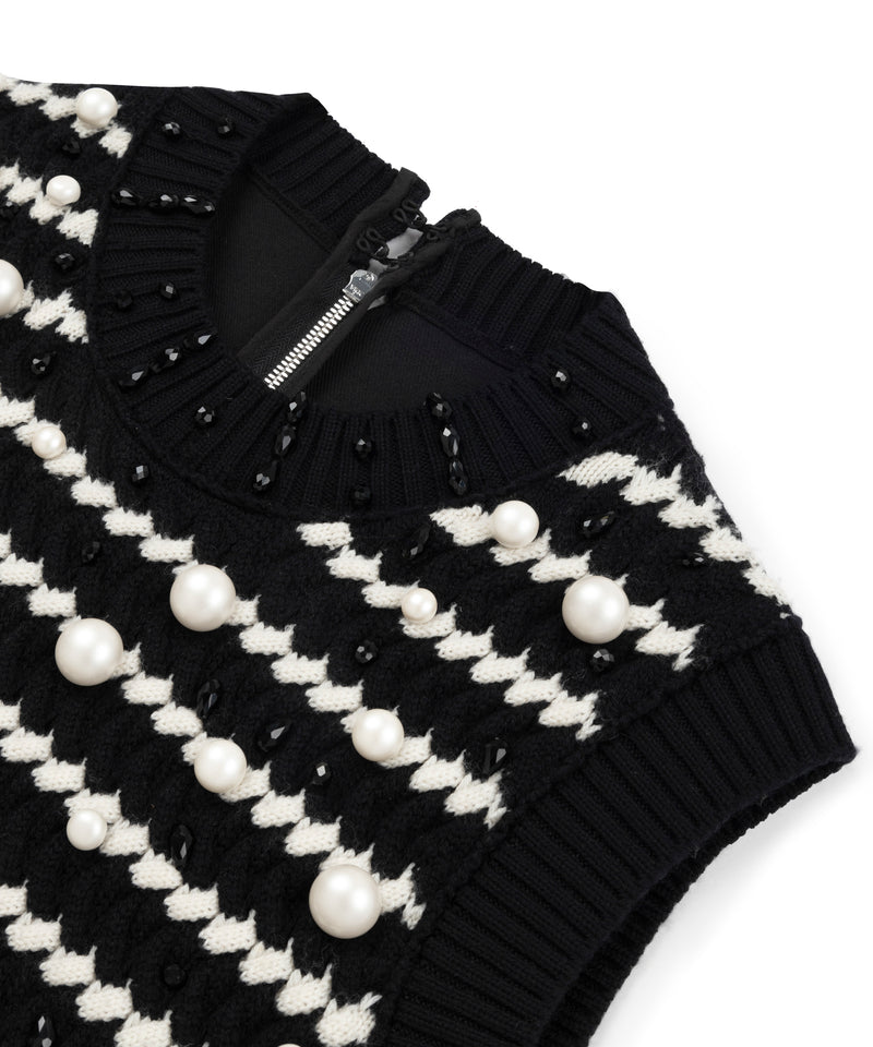 Machka Sweater With Pearl Accessories Black