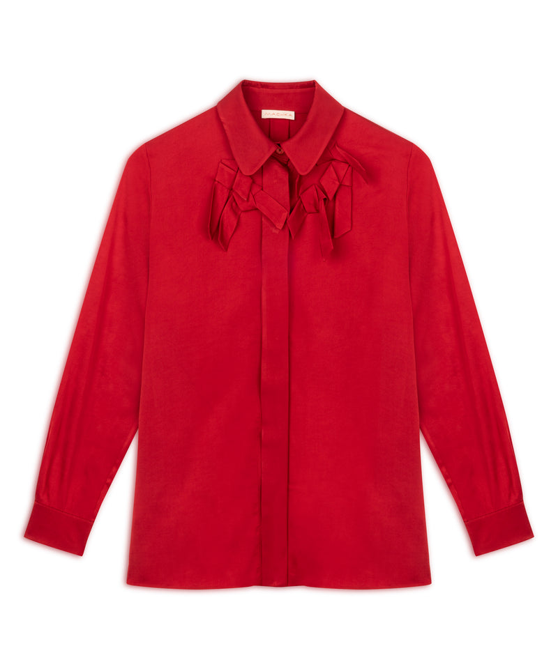 Machka Silk Shirt With Bow Red