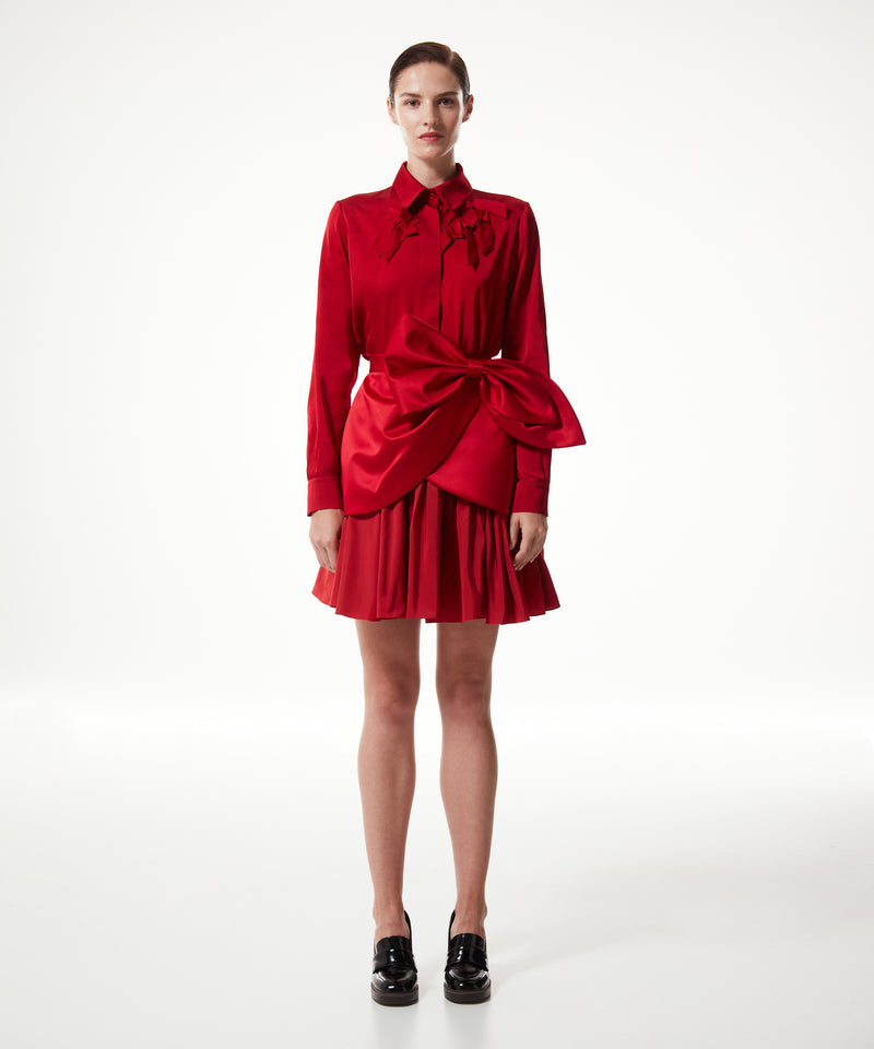 Machka Silk Shirt With Bow Red