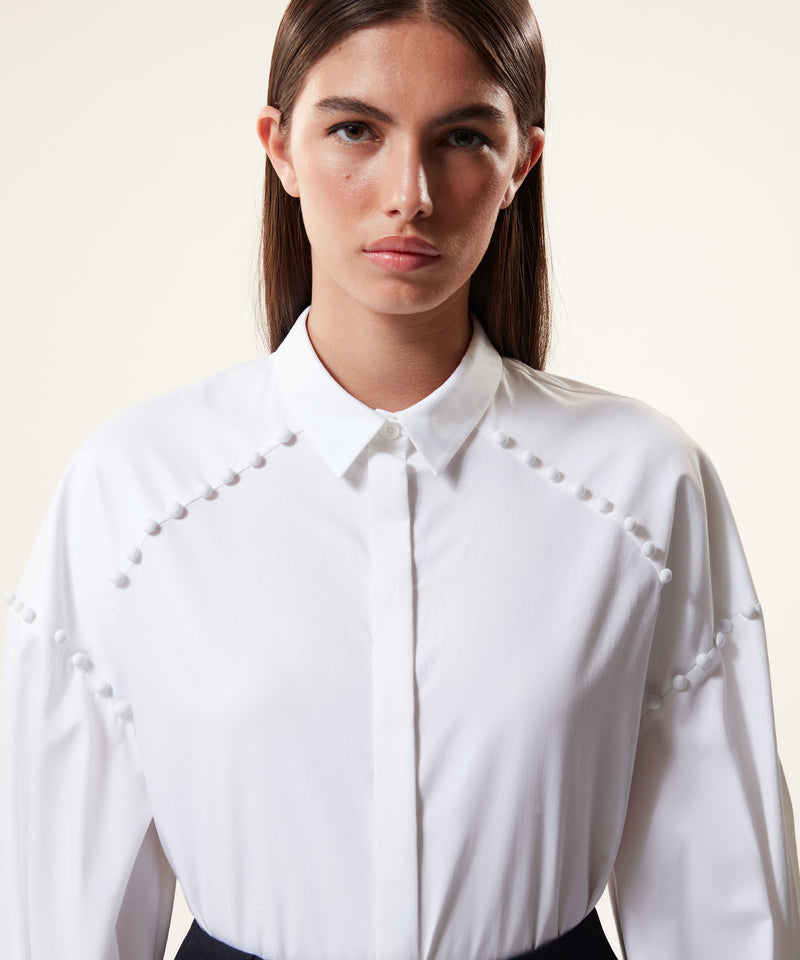 Machka Poplin Shirt With Button Accessories White