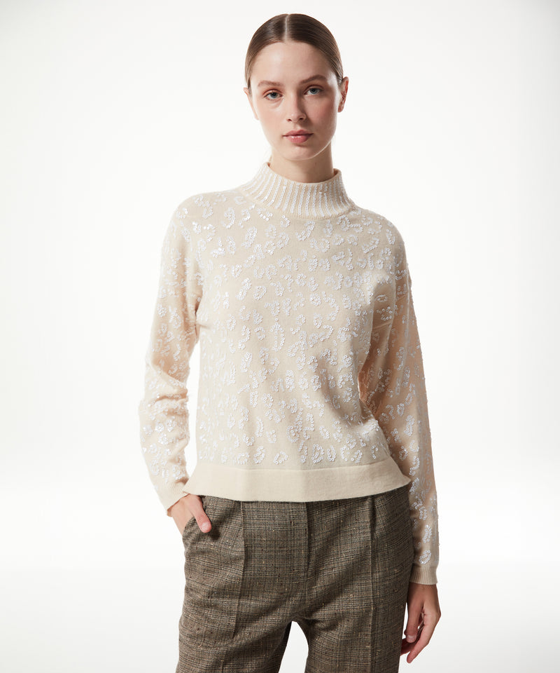 Machka Sequined Wool Knitwear Off White