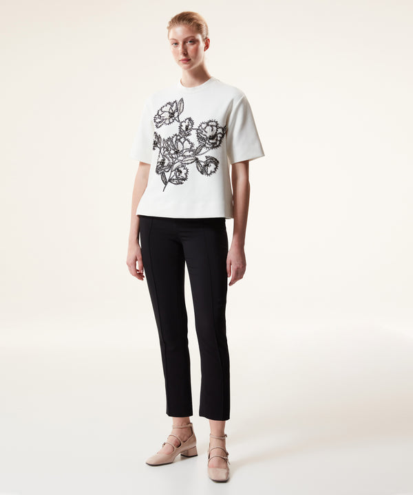 Machka Bead-Embroidered T-Shirt White