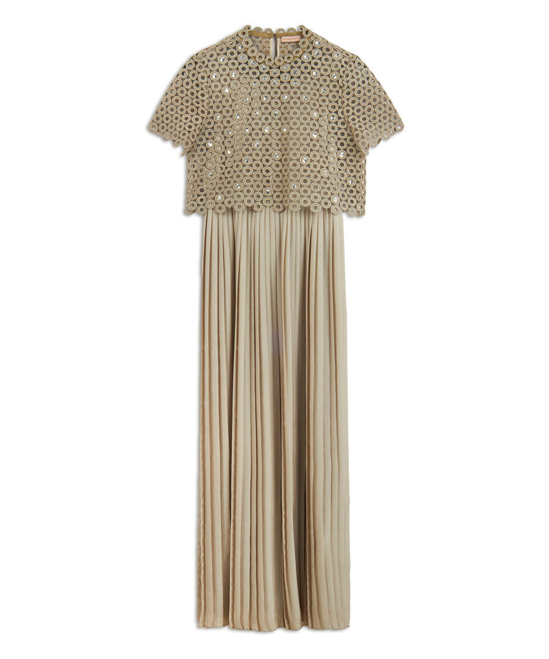 Machka Two-Piece Pleated Dress Gold