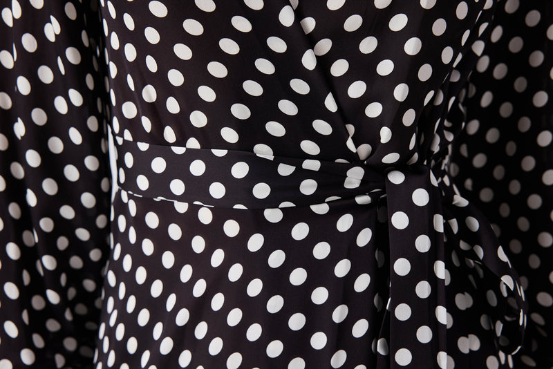 Machka Polka Dot Pattern Dress Dark Brown