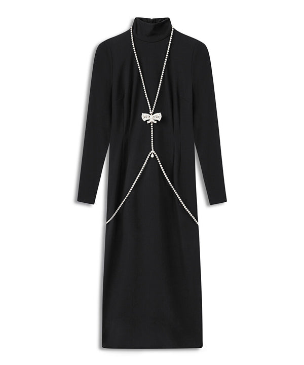 Machka Dress With Removable Body Necklace Black