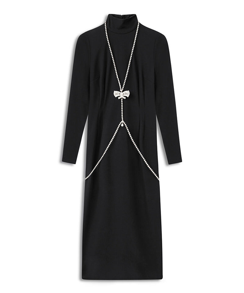 Machka Dress With Removable Body Necklace Black