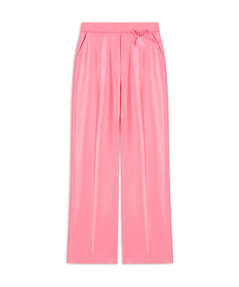 Machka Satin Duchess Trousers With Bow Coral