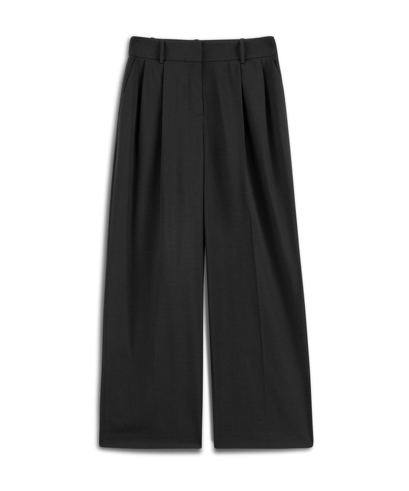 Machka Pleated Wide Leg Fit Trousers Black