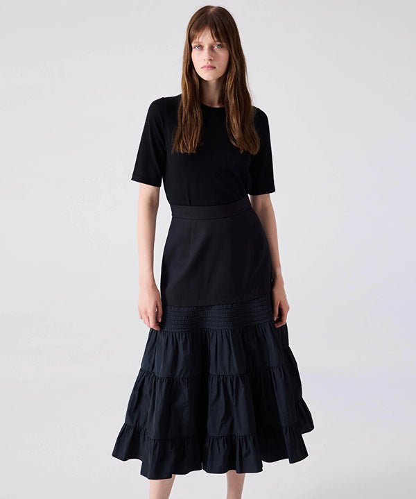 Machka Bell Skirt With Taffeta Details Black