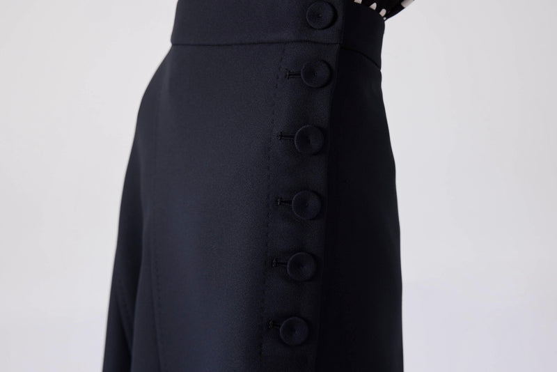 Machka Asymmetrical Midi Skirt Black