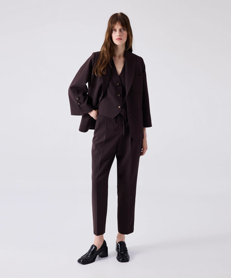 Machka Mixed Pocket Blazer Dark Brown