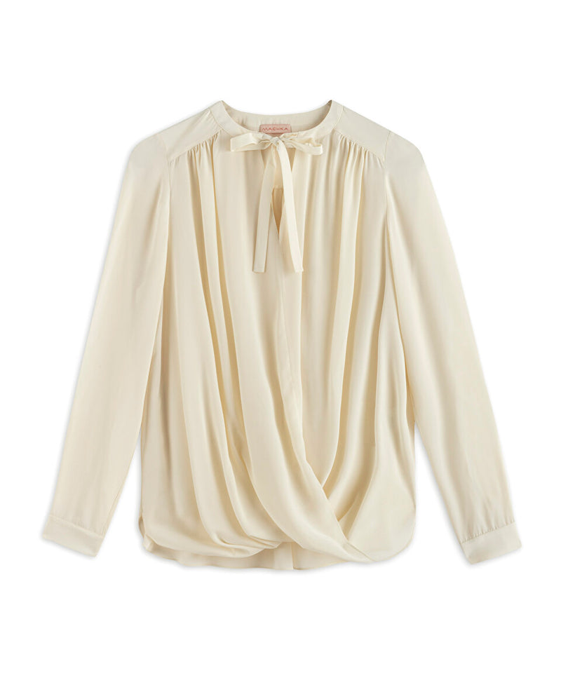 Machka Neck Tie Blouse
 Off White