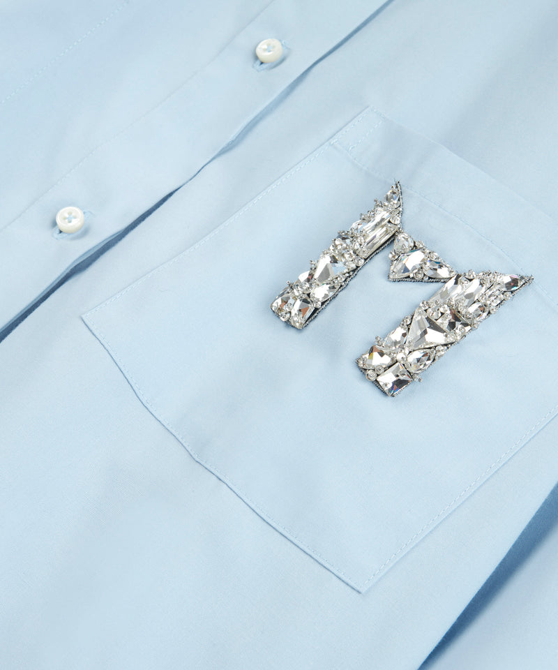 Machka Embroidered Logo Shirt Ice Blue