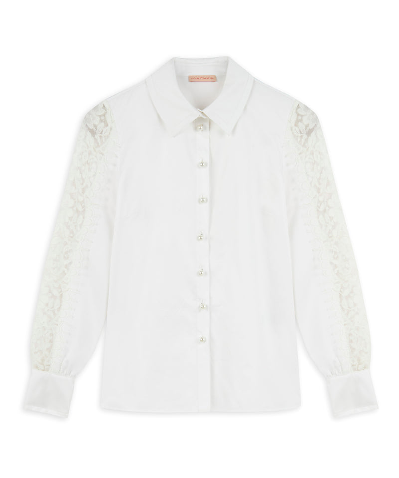 Machka Lace Mix Shirt Off White